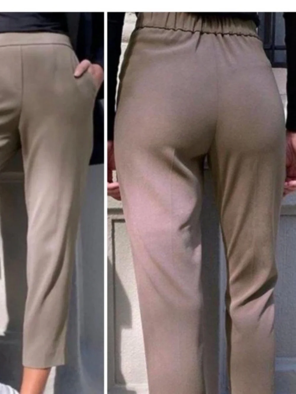 Babaton Mushroom Straight-Leg Tailored Pants size xl